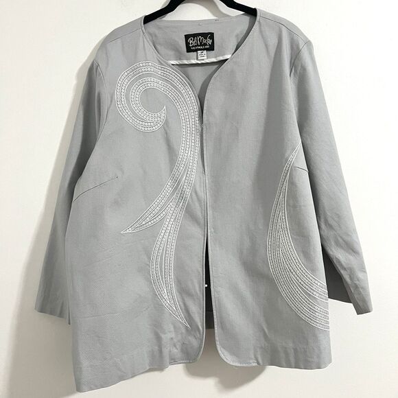 Bob Mackie Wearable Art Blazer Jacket Size 2X Sequin Swirl Lightweight Artsy - Picture 1 of 8